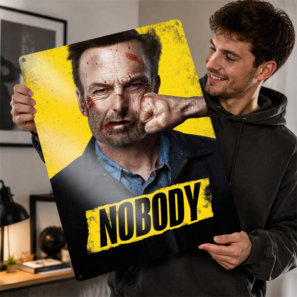 Home Cinema Gifts - Poster Film Nobody dari Logam, Seni