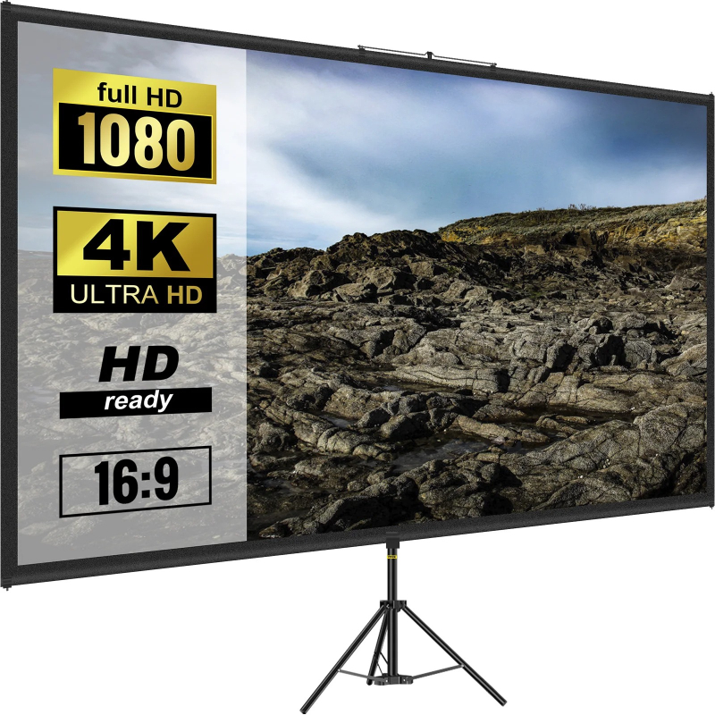 Home Cinema Projector Screen - Layar Proyektor Tripod 100 Inci dengan