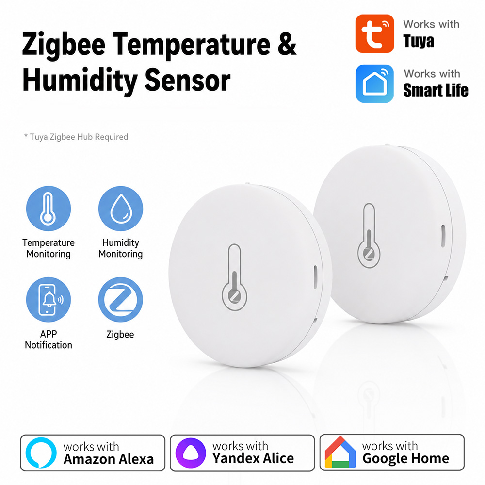 Home Cinema Alexa - Tuya Zigbee Sensor Suhu dan Kelembapan