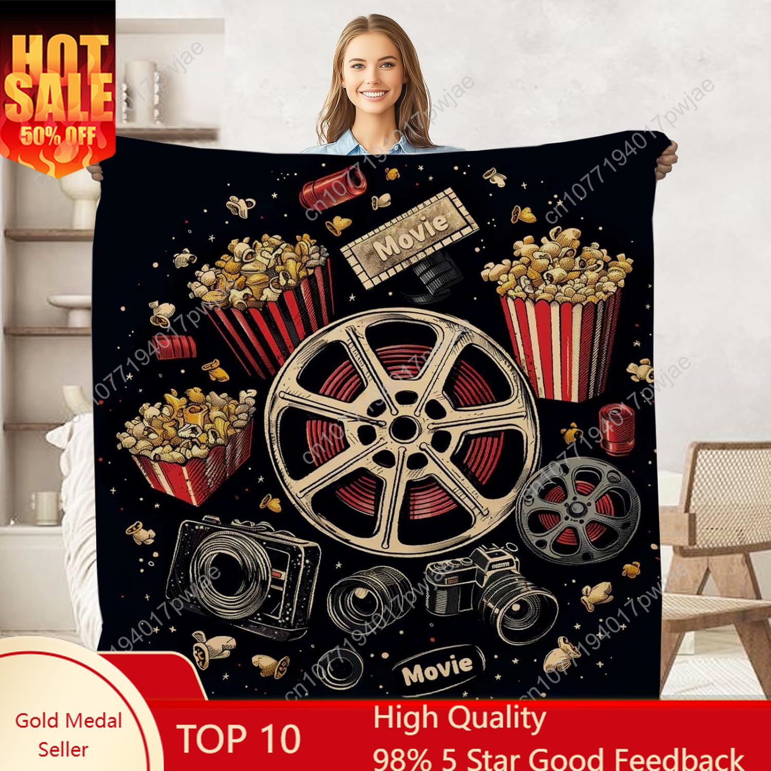 Home Cinema Gifts - Selimut Lembut Flanel untuk Dewasa dan