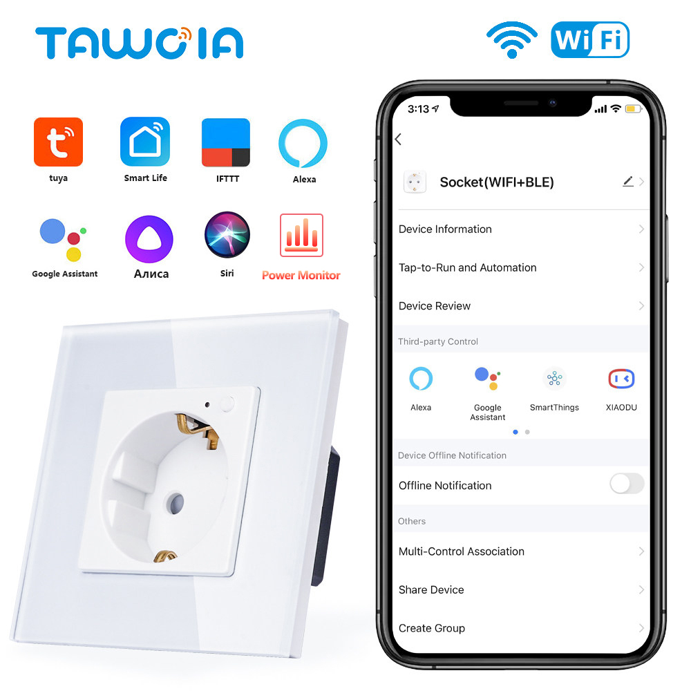 Home Cinema Alexa - Tavoia soket dinding Wifi, soket Monitor