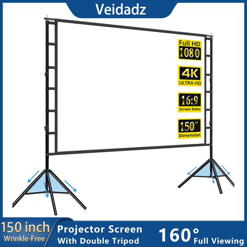 Home Cinema Projector Screen - VEIDADZ layar proyektor dengan dudukan putih,