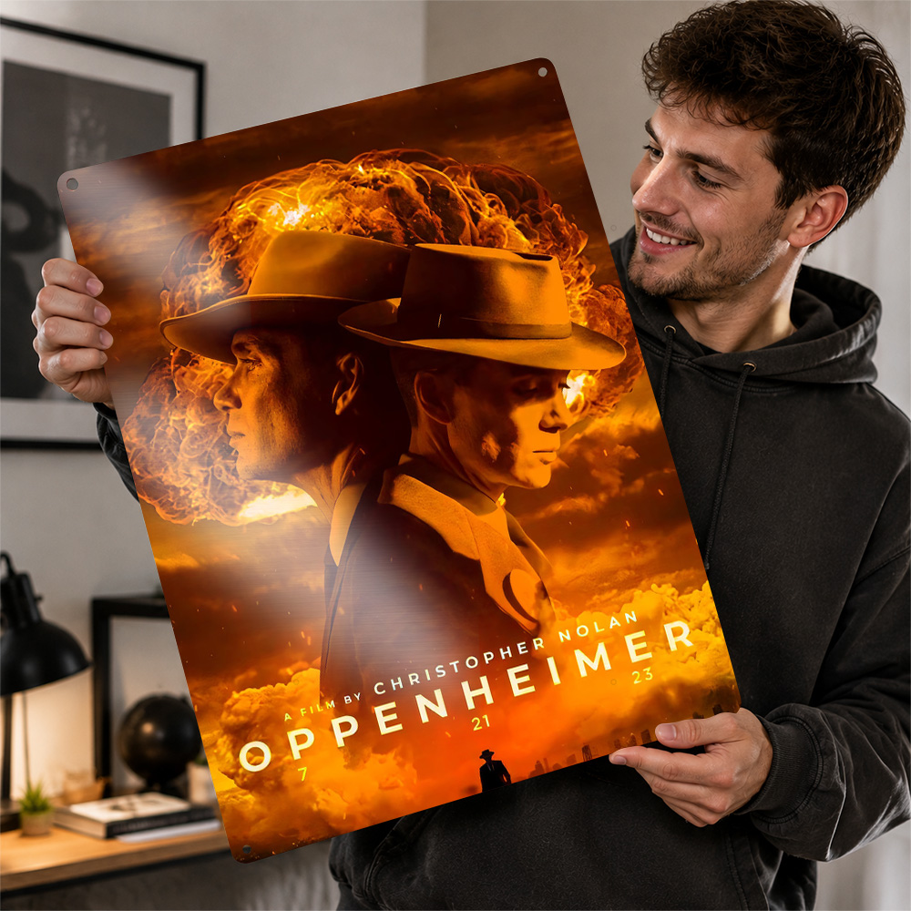 Home Cinema Gifts - Poster Film Oppenheimer, Seni Dinding Bioskop,