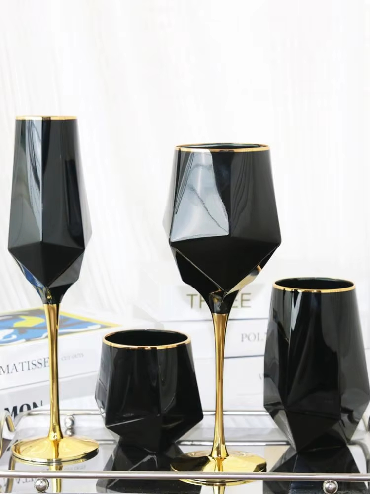 Home Cinema Glasses - Kacamata hitam murni tepi emas kaca