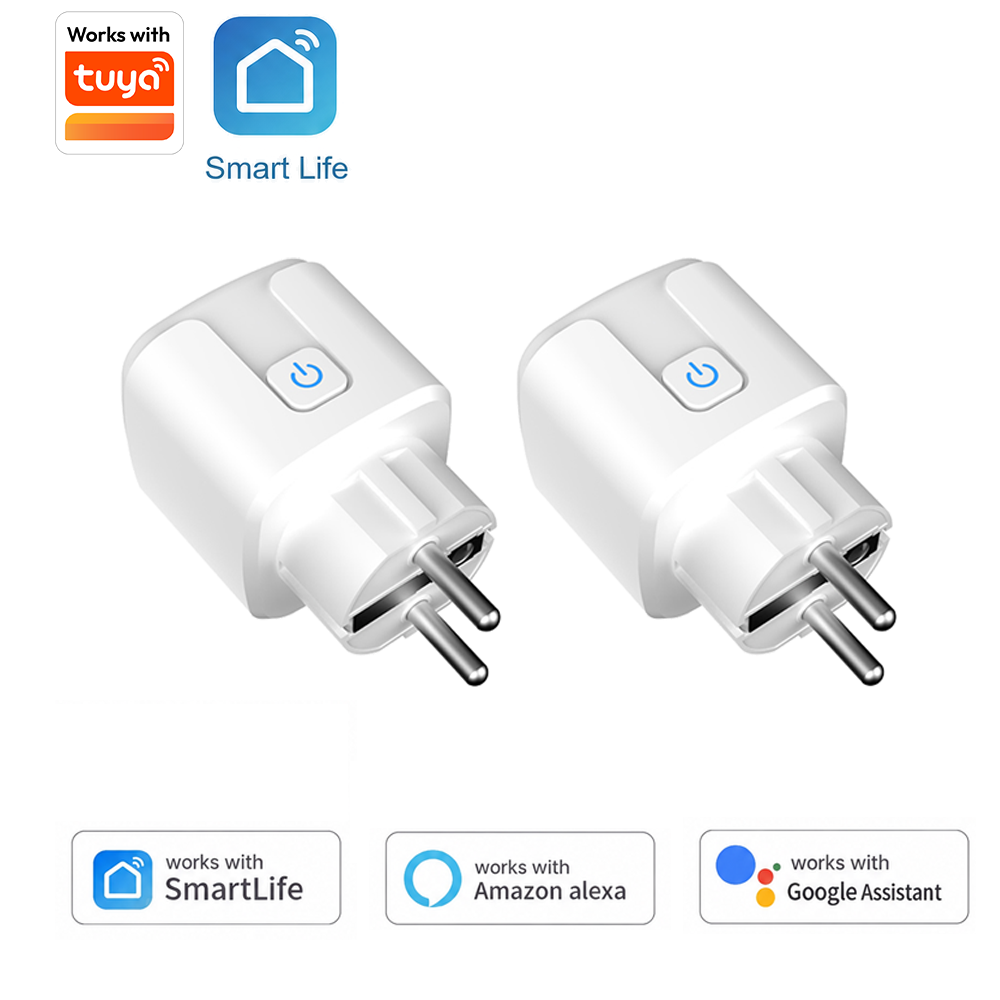 Home Cinema Alexa - Tuya EU Smart Plug Mendukung Wi-Fi,