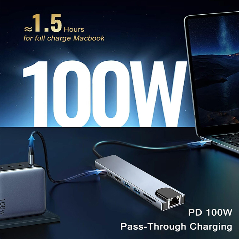 Hub USB Tipe C 8 In 1 untuk Ma - Home Cinema Usb ulasan dan harga
