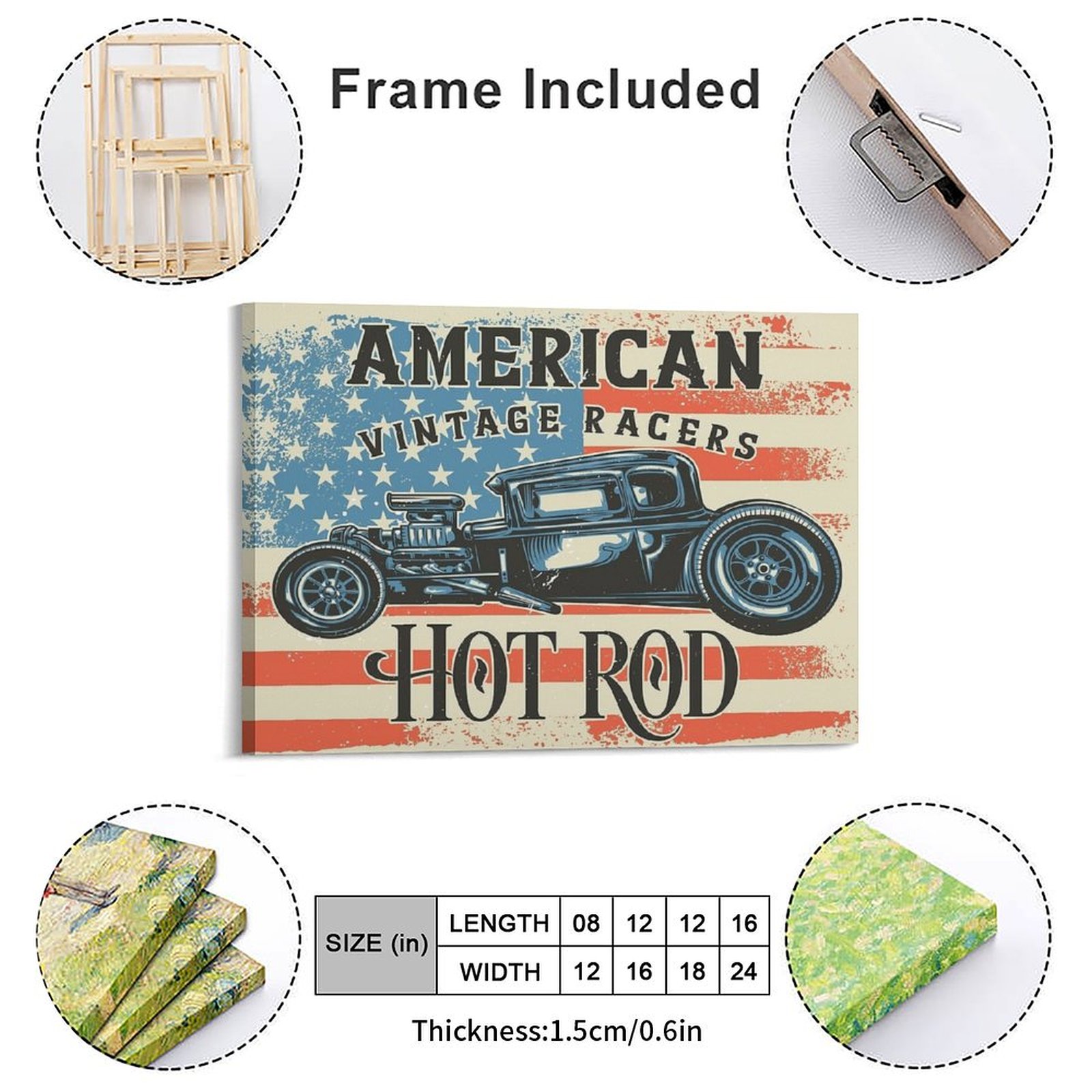 Lukisan Kanvas Hot Rod Amerika - Home Cinema Wall Design ulasan dan harga