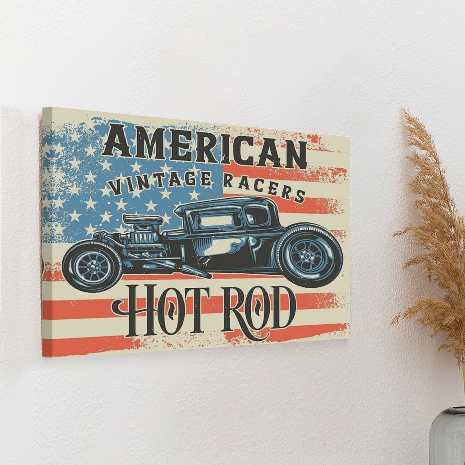 Lukisan Kanvas Hot Rod Amerika - Home Cinema Wall Design ulasan dan harga