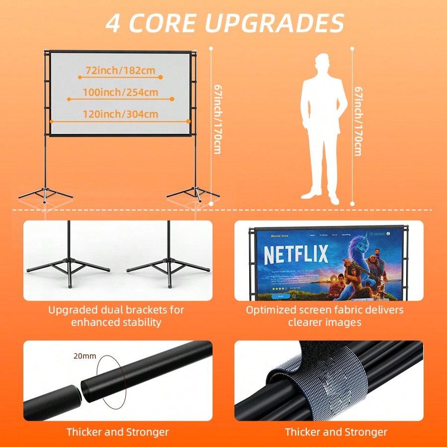 XBJ Layar Proyeksi 4K Ultra HD - Home Cinema Projector Screen ulasan dan harga