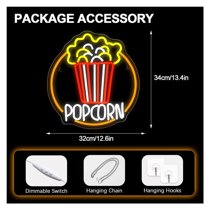 Lampu Neon Popcorn Dapat Dired - Home Cinema Today ulasan dan harga