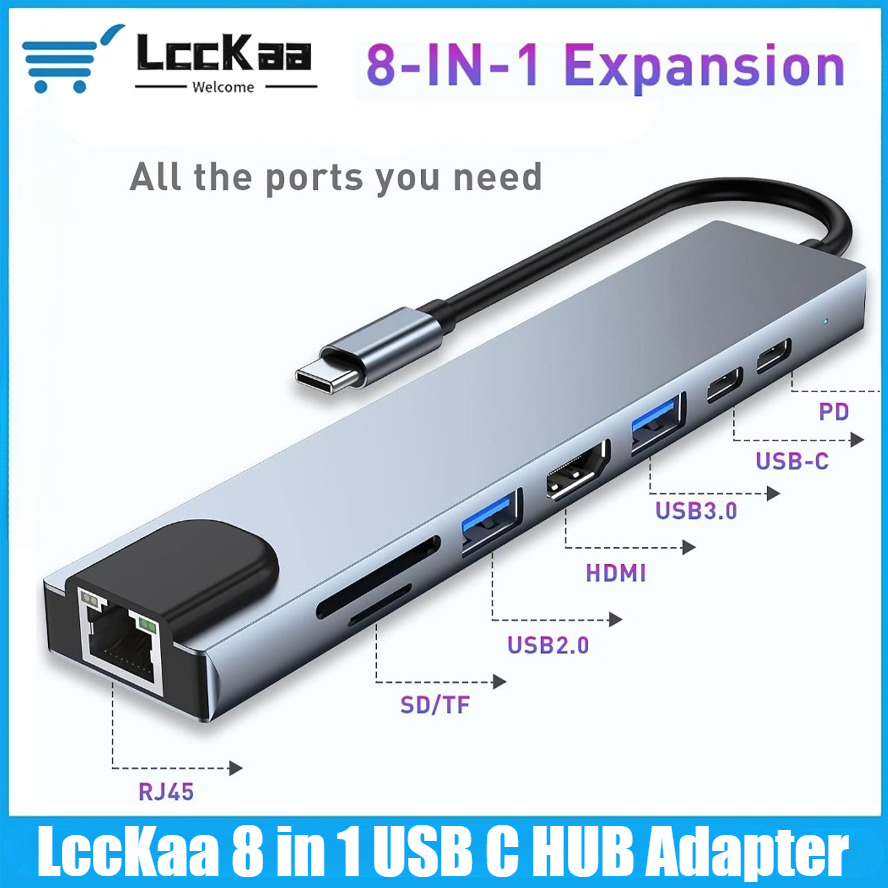 USB C Hub 8/7 in 1 4K HDMI Ada - Home Cinema Usb ulasan dan harga