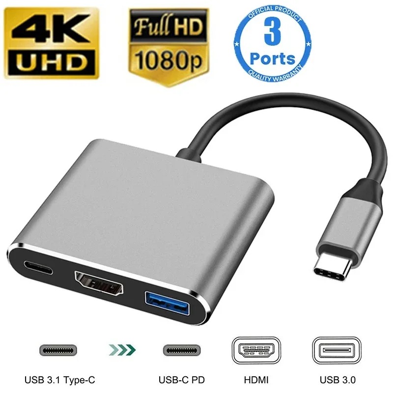 USB C HUB 3in1 Tipe C 3.0 Ke S - Home Cinema Usb ulasan dan harga