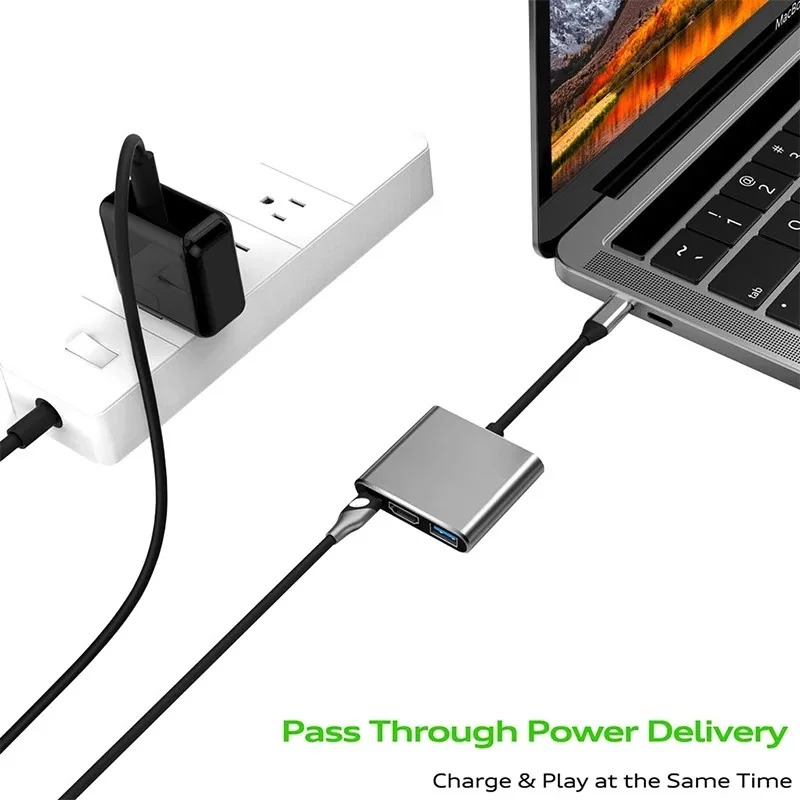 USB C HUB 3in1 Tipe C 3.0 Ke S - Home Cinema Usb ulasan dan harga