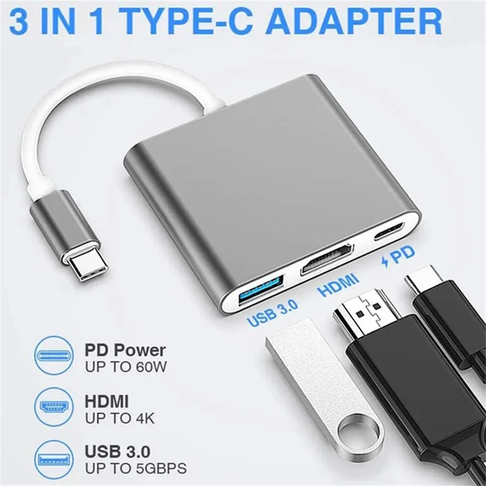 USB C HUB 3-in-1 Multiport Ada - Home Cinema Usb ulasan dan harga