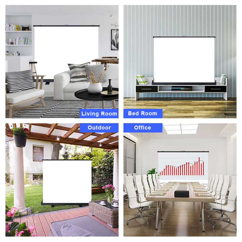 Layar Proyektor Portabel Tarik - Home Cinema Projector Screen ulasan dan harga