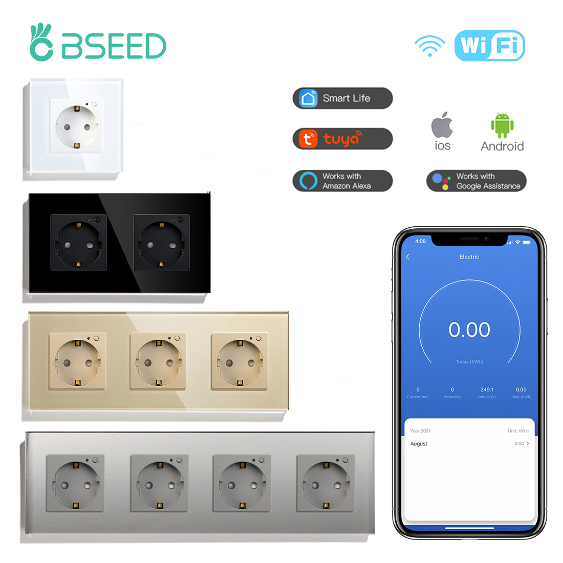BSEED EU Steker Stop Kontak Pi - Home Cinema Alexa ulasan dan harga