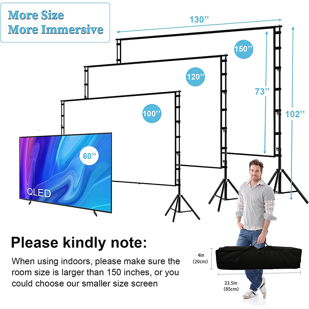 VEIDADZ layar proyektor dengan - Home Cinema Projector Screen ulasan dan harga