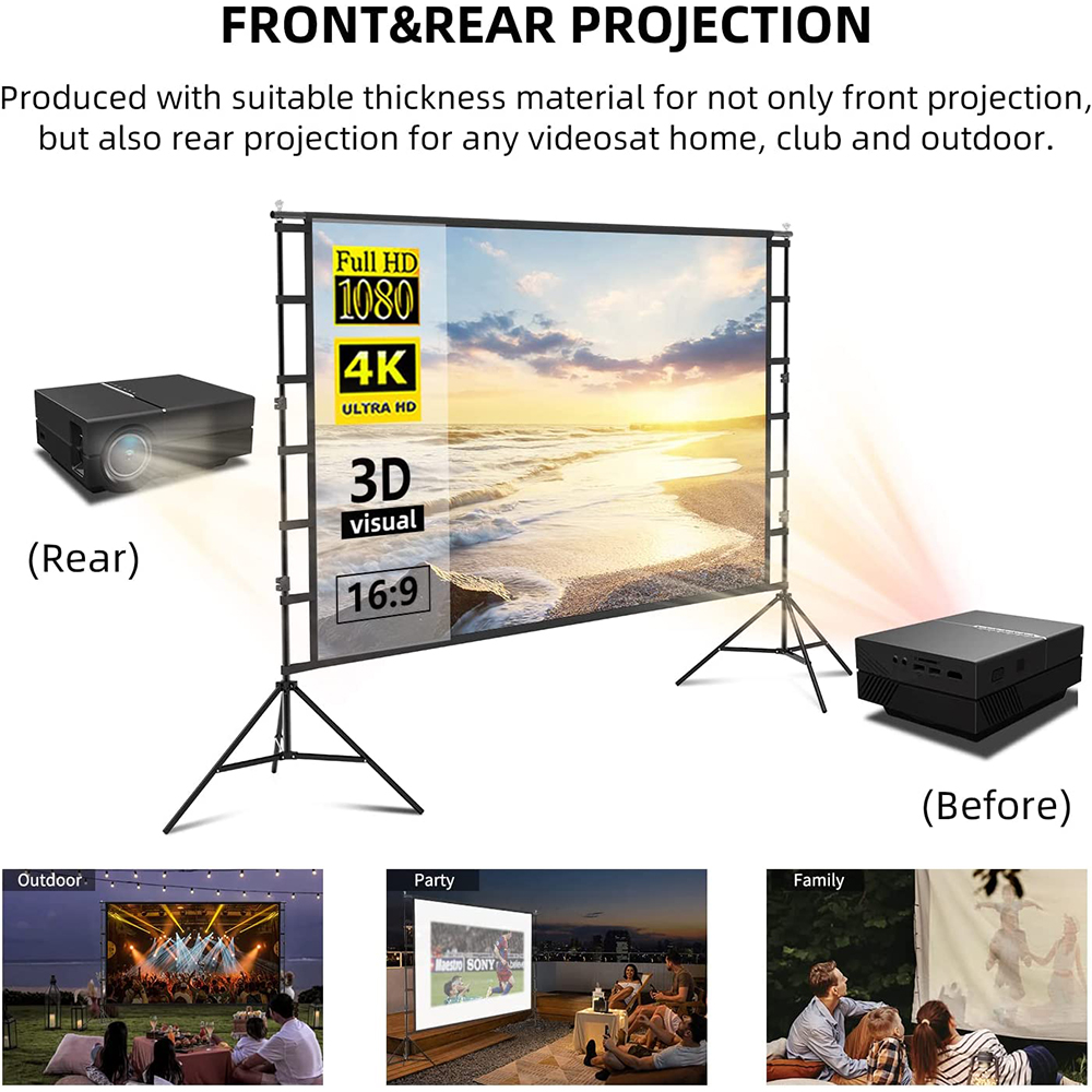 VEIDADZ layar proyektor dengan - Home Cinema Projector Screen ulasan dan harga