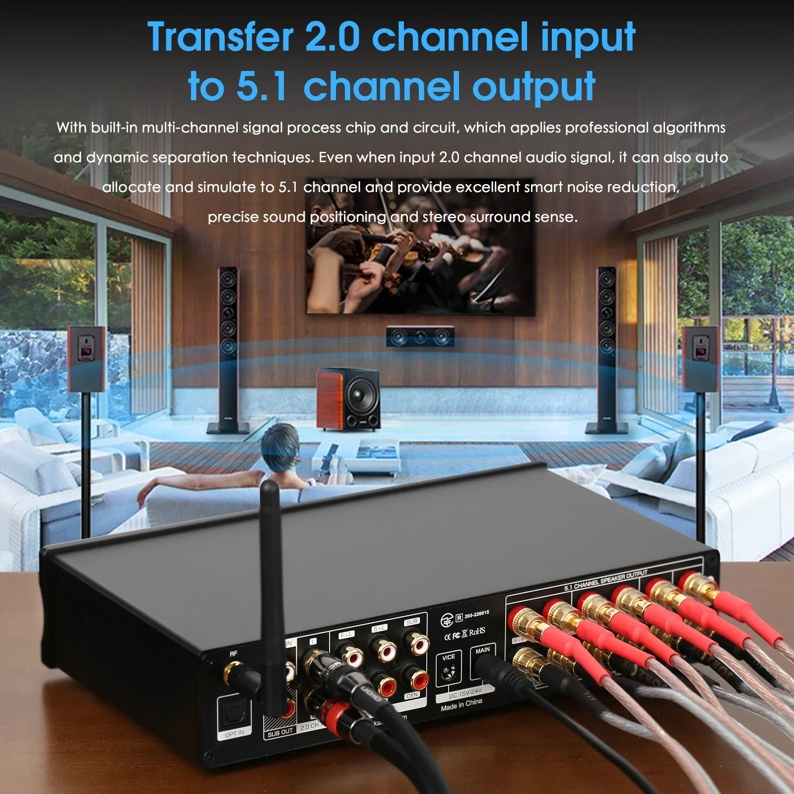Douk penguat Digital teater Ru - Home Cinema Bluetooth 5.1 ulasan dan harga