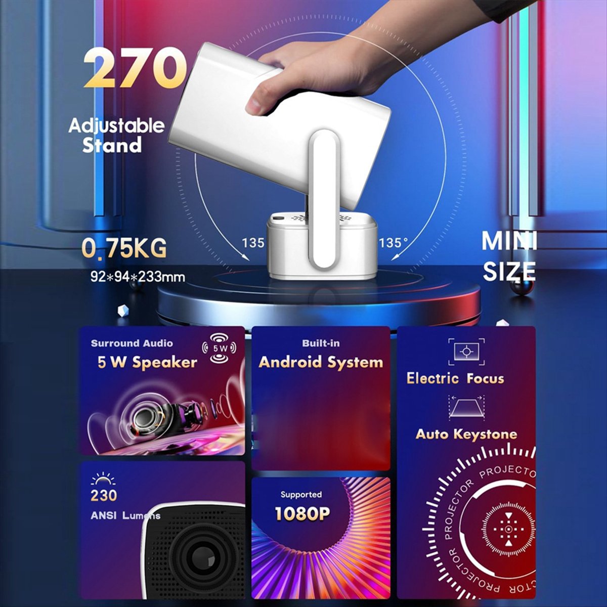 *PROYEKTOR MINI Y7S Smart 4K D - Home Cinema Today ulasan dan harga