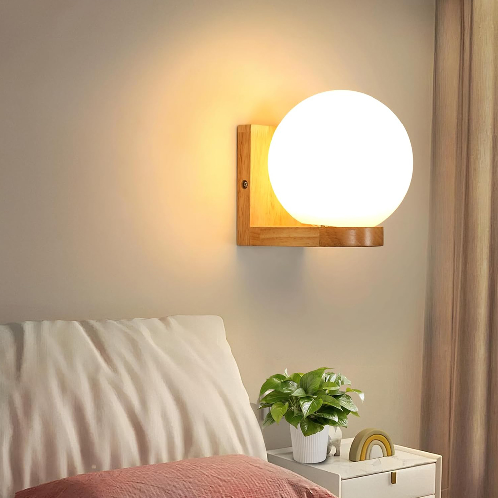 Lampu Dinding Kayu Nordic deng - Home Cinema Glasses ulasan dan harga