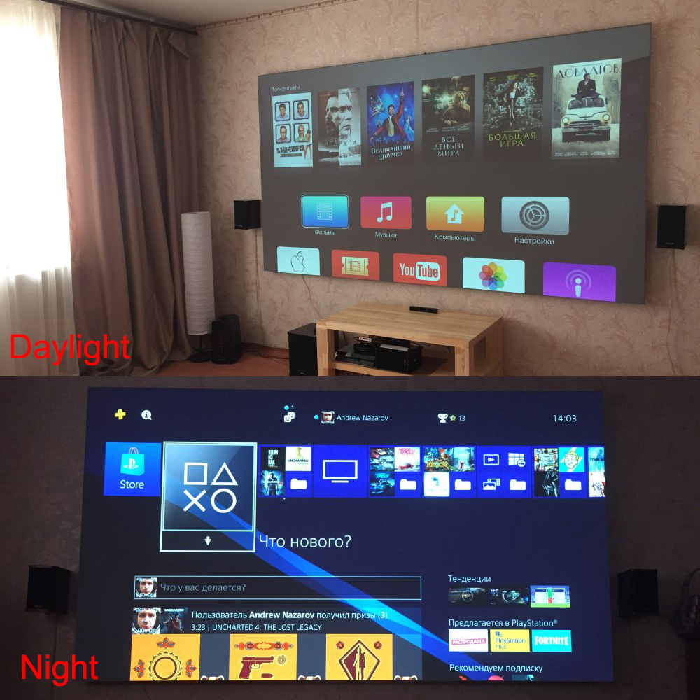 Salange layar proyektor, 60 10 - Home Cinema Projector Screen ulasan dan harga