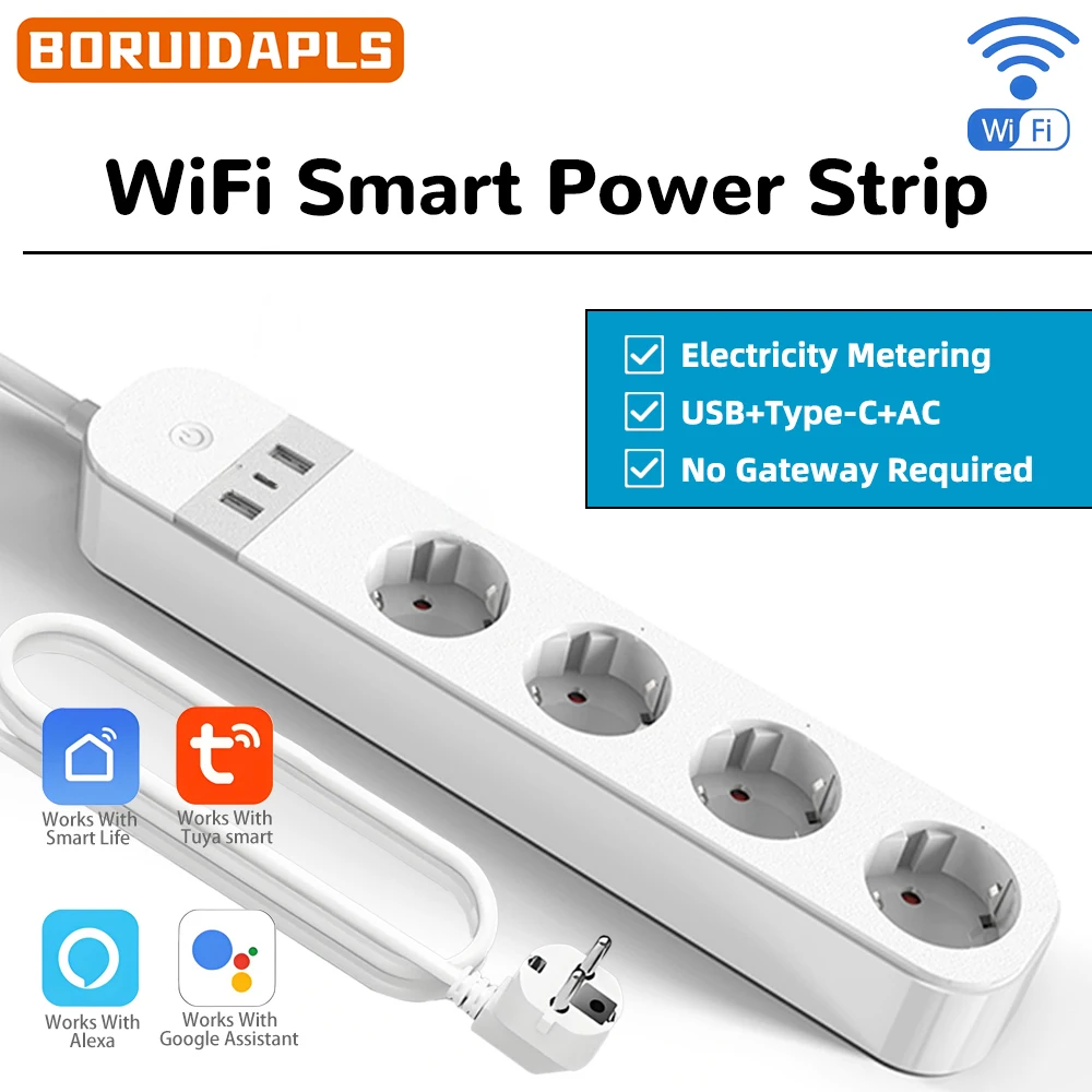 BORUIDAPLS EU Plug WiFi Smart  - Home Cinema Alexa ulasan dan harga