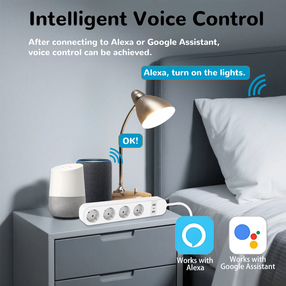 BORUIDAPLS EU Plug WiFi Smart  - Home Cinema Alexa ulasan dan harga