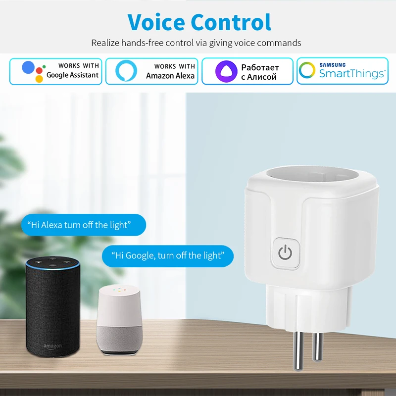 Soket pintar Tuya colokan pint - Home Cinema Alexa ulasan dan harga