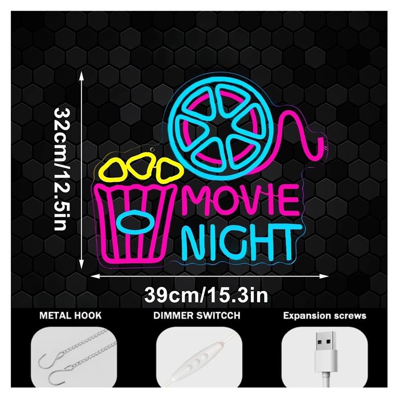 Lampu Neon Popcorn untuk Malam - Home Cinema Today ulasan dan harga