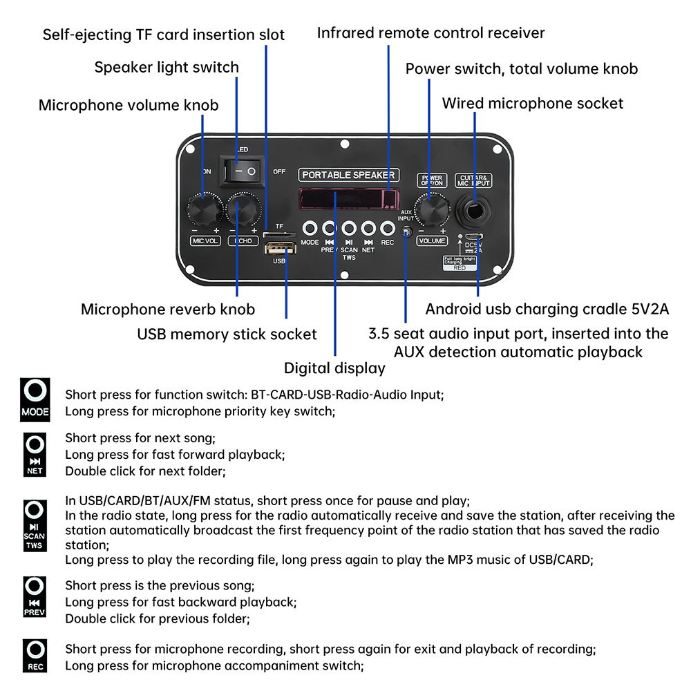 DC3.7-5V MP3 Bluetooth 5.1 Dec - Home Cinema Bluetooth 5.1 ulasan dan harga